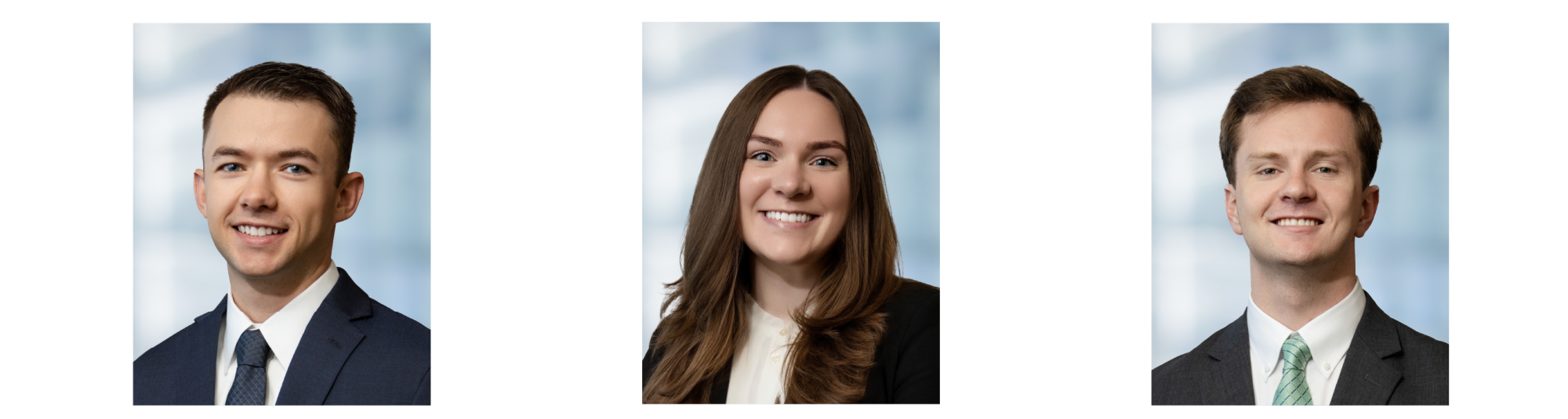 Ribbon of 3 headshots for 2025 Oklahoma City summer associates