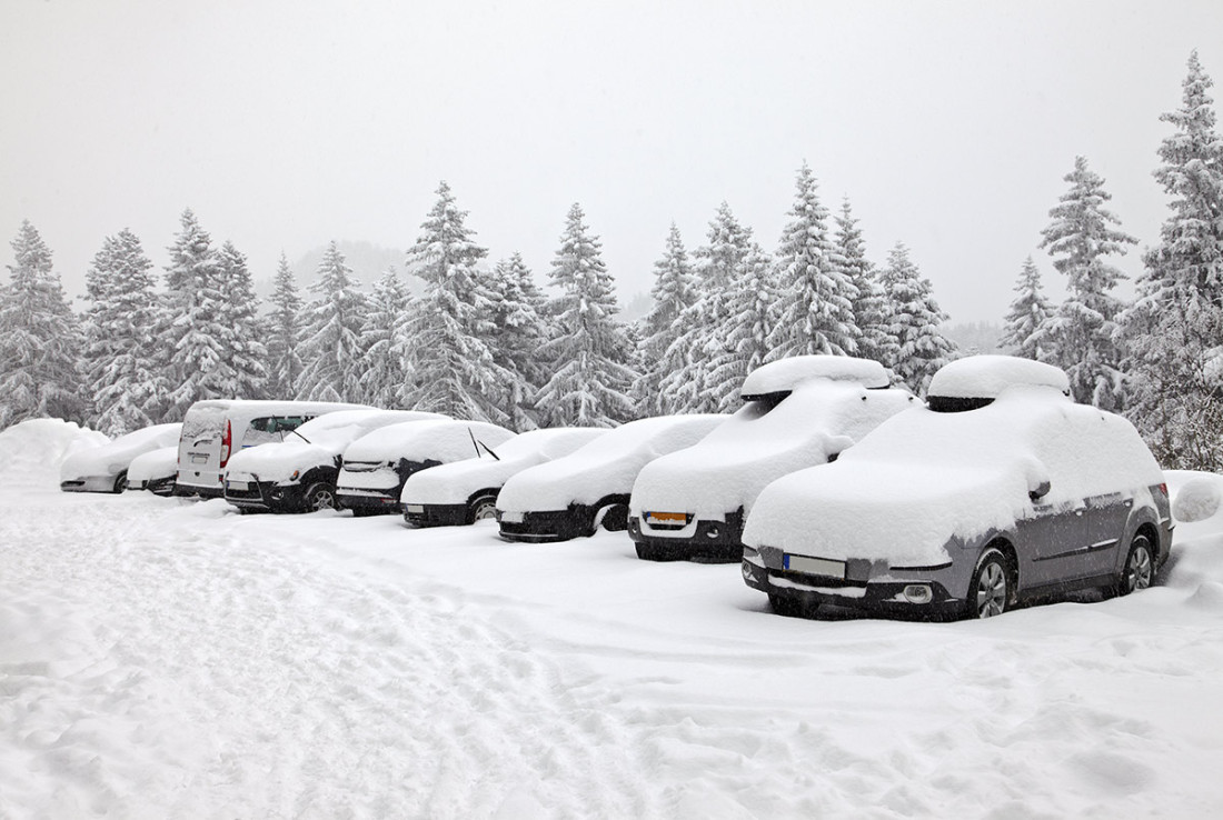 Snow Covered Parking Lot