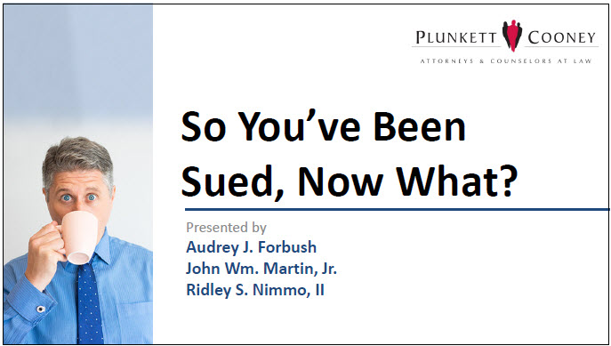 So You've Been Sued webinar